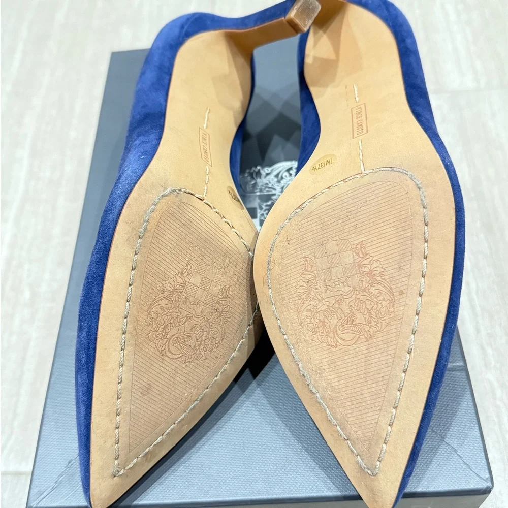 Vince Camuto Blue Suede Women's Heels Retsie size 7M Shoes - Picture 5 of 6